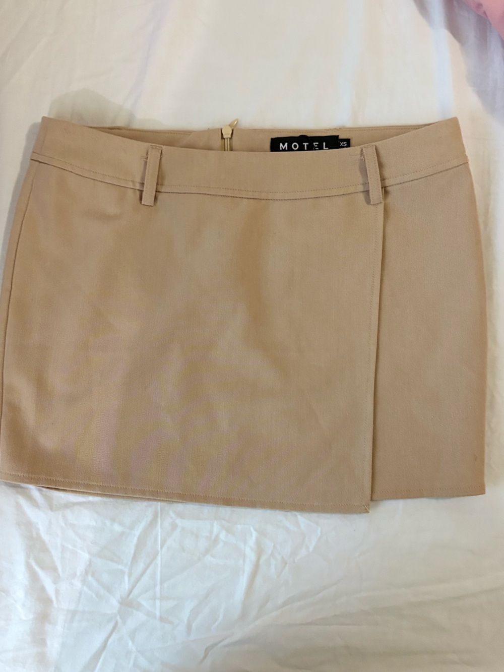 Motel Rocks Beige Tan Mini Skirt